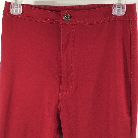 Retro hippie deep red stretch bell bottom jeans - Picture 3 of 12